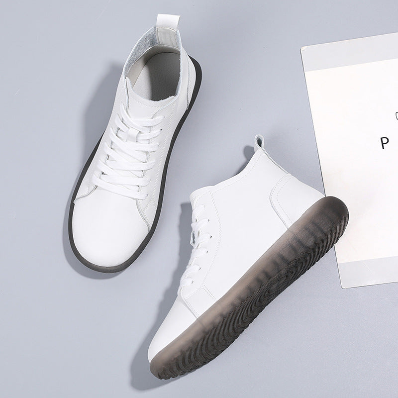 Leather Oxford Ankle Boots – Classic Flat Boots