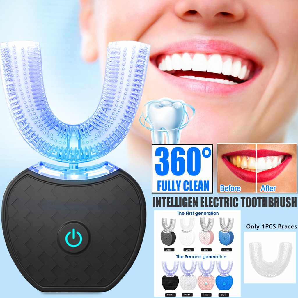 360° Automatic Oral Cleaner – Waterproof Sonic Silicone Toothbrush (IPX7)